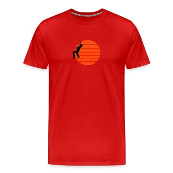 Climber - Men's Premium Organic T-Shirt - red - Front - Damien (186cm)