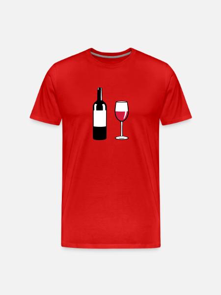Wine Bottle - Men's Premium Organic T-Shirt - red