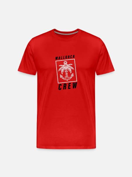 Mallorca Crew Palme Anker - Männer Premium Bio T-Shirt - Rot