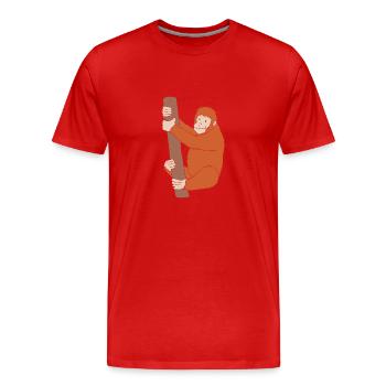 Orang-outan - T-shirt bio Premium Homme - rouge - Devant - Damien (186cm)