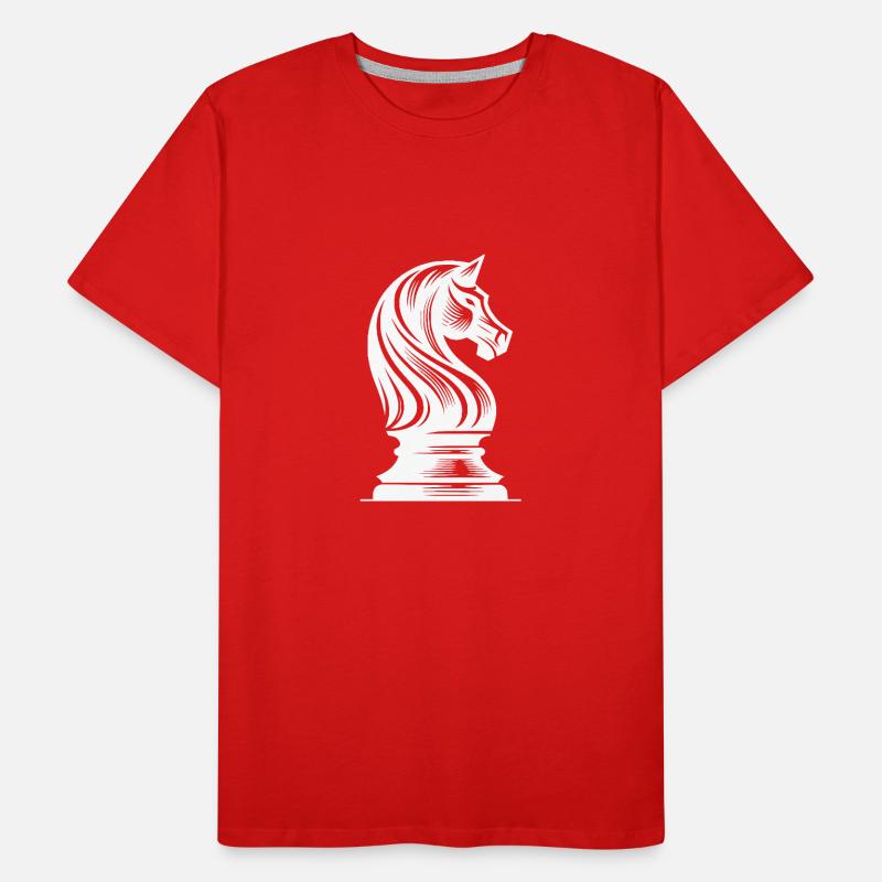 pièce d’échecs cheval chevalier dessin de cheval d’échecs T-shirt bio Premium Homme
