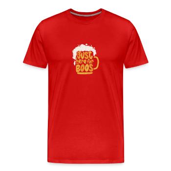 Ich bin nur für die Buhen hier Halloween-Outfits - Männer Premium Bio T-Shirt - Rot - Vorne - Damien (186cm)