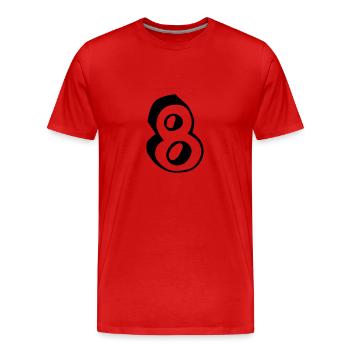 Numéro huit - T-shirt bio Premium Homme - rouge - Devant - Damien (186cm)