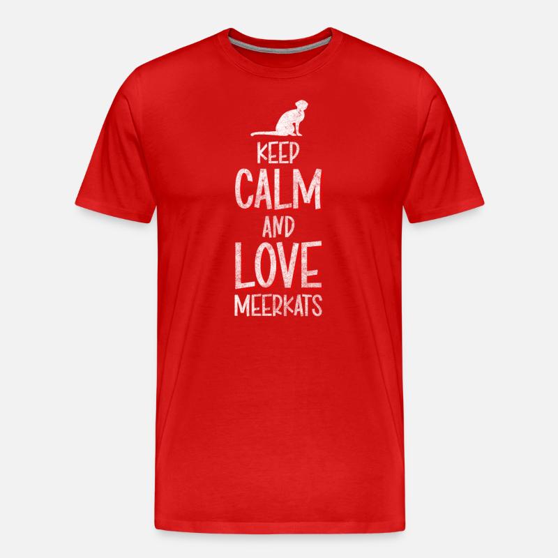 Erdmännchen Tier Fell Wüste - Männer Premium Bio T-Shirt - Rot