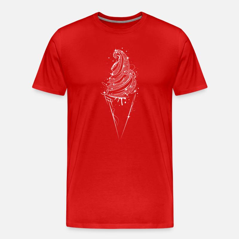 Eis in der Waffel - Männer Premium Bio T-Shirt - Rot