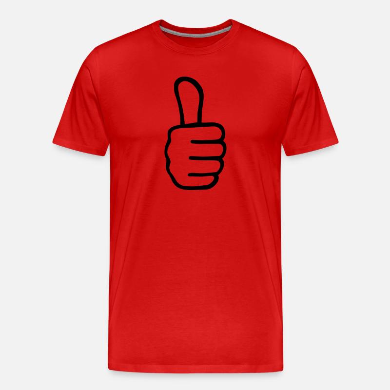 Daumen - Männer Premium Bio T-Shirt - Rot
