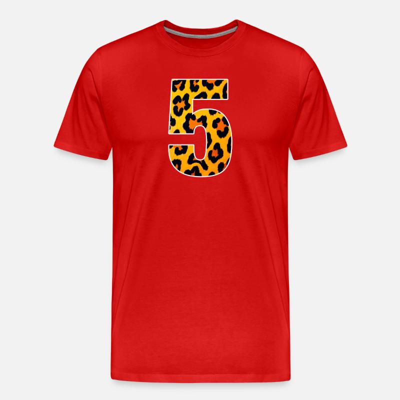Leopard 5 Fur Pattern - Men's Premium Organic T-Shirt - red