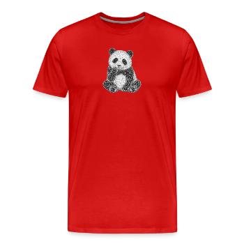 Geometrischer Panda Muster - Männer Premium Bio T-Shirt - Rot - Vorne - Damien (186cm)
