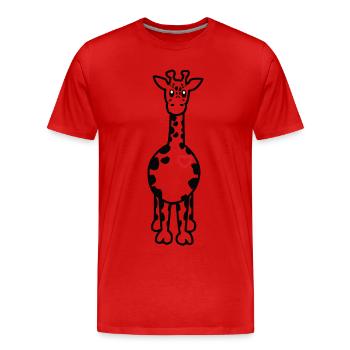 Giraffe mit Herz gewaltfreie Kommunikation - Männer Premium Bio T-Shirt - Rot - Vorne - Damien (186cm)