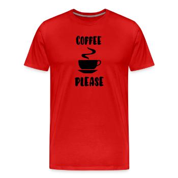 Kaffee bitte - Männer Premium Bio T-Shirt - Rot - Vorne - Damien (186cm)