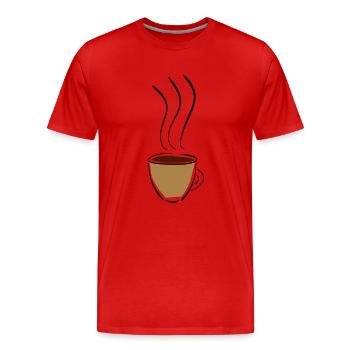 coffee cup - Men's Premium Organic T-Shirt - red - Front - Damien (186cm)