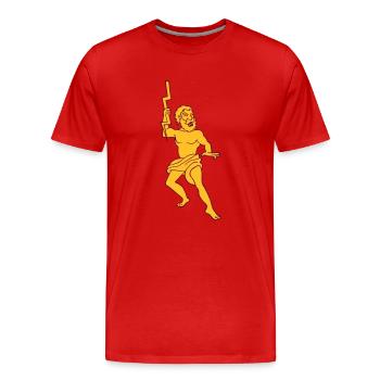 zeus dieu mythologique de l'Olympe grec - T-shirt bio Premium Homme - rouge - Devant - Damien (186cm)