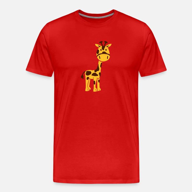 Giraffe - Männer Premium Bio T-Shirt - Rot