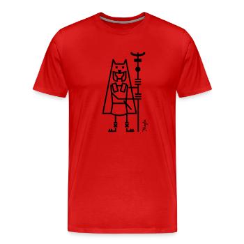 Enseigne Romaine - T-shirt bio Premium Homme - rouge - Devant - Damien (186cm)