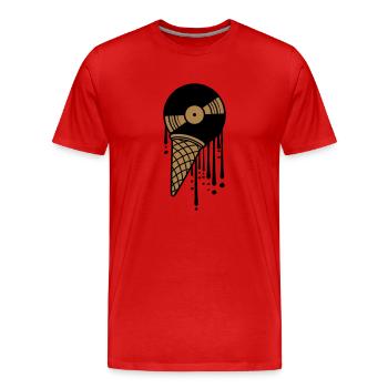 vinyl eis schmelzen tropfen graffiti kugel platte - Männer Premium Bio T-Shirt - Rot - Vorne - Damien (186cm)