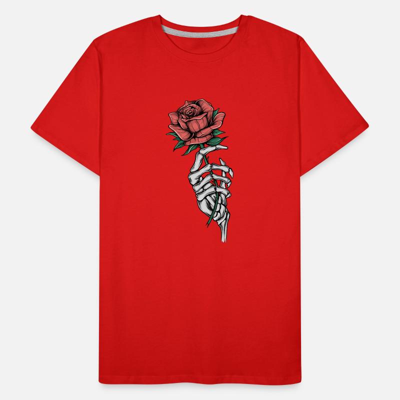Bone hand with rose Men's Premium Organic T-Shirt
