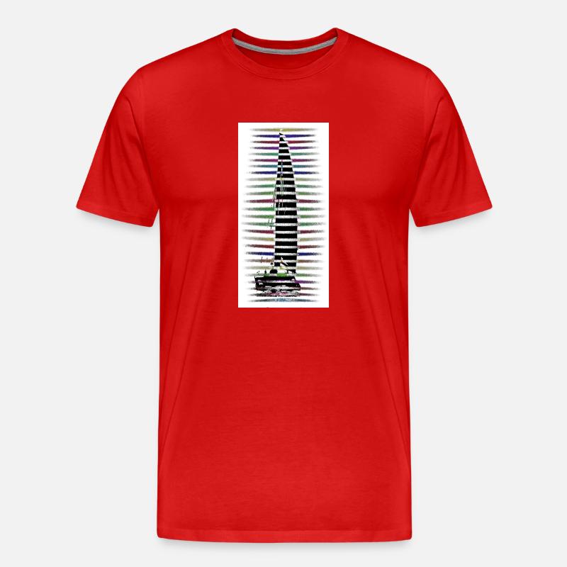 Katamaran Segelboot Schiff - Männer Premium Bio T-Shirt - Rot