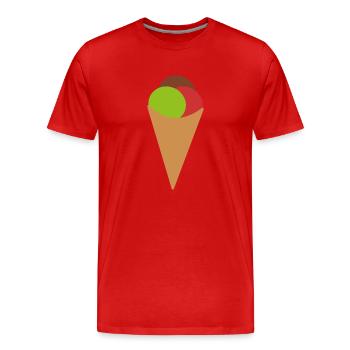 Eis - Männer Premium Bio T-Shirt - Rot - Vorne - Damien (186cm)