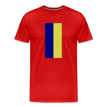 Blue Yellow Colors - Men's Premium Organic T-Shirt - red - Front - Damien (186cm)
