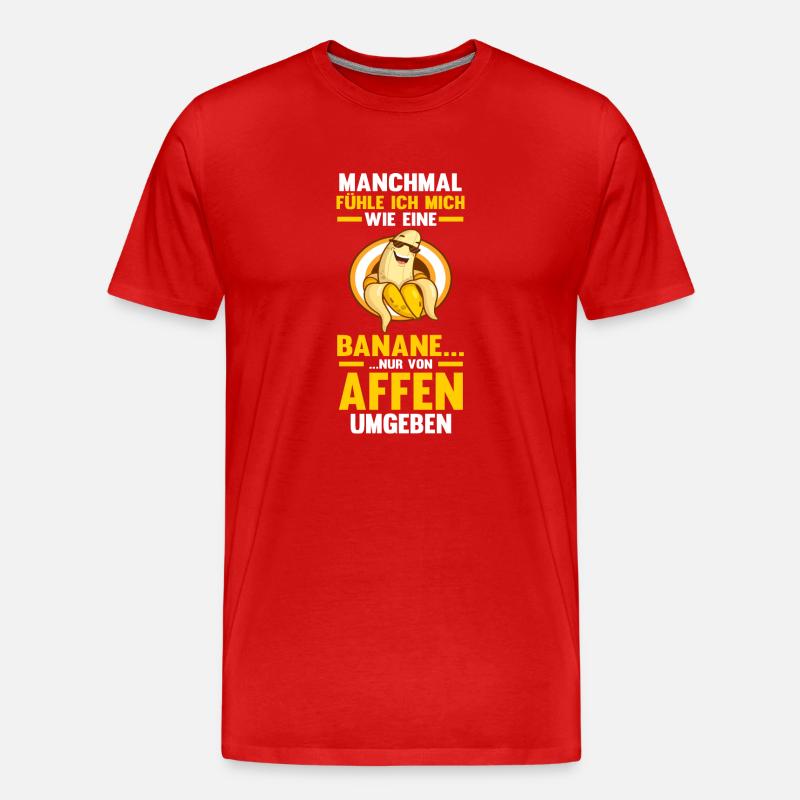 Früchte Affe Banane - Männer Premium Bio T-Shirt - Rot