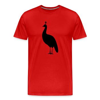 Kleiner Pfau - Männer Premium Bio T-Shirt - Rot - Vorne - Damien (186cm)