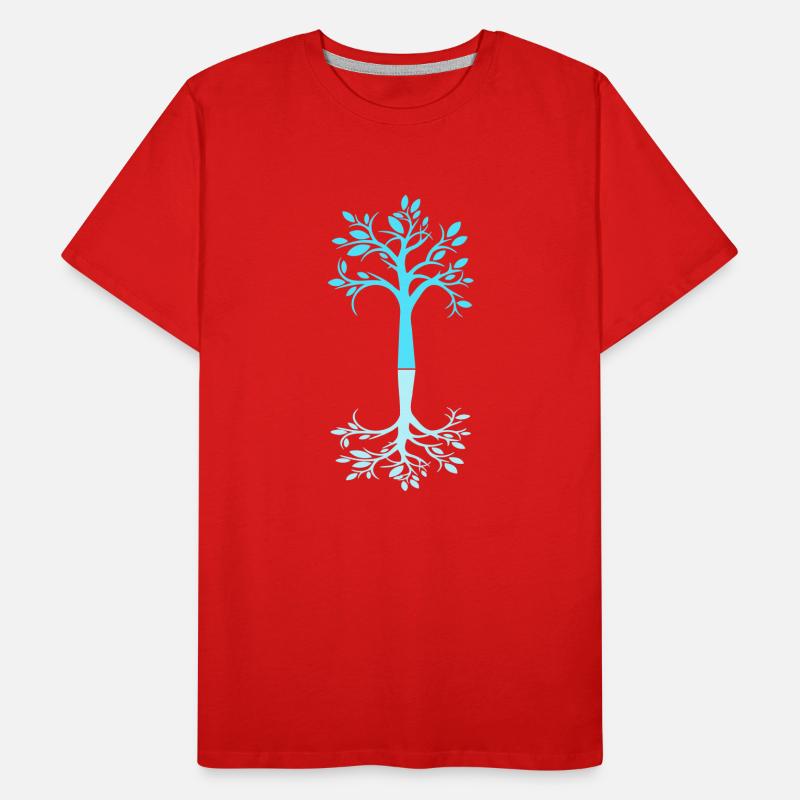 Blue Tree Forest Tree Shadow Cool Silhouette Men's Premium Organic T-Shirt