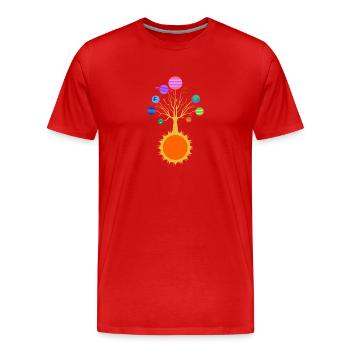 Sonnensystem-Baum - Männer Premium Bio T-Shirt - Rot - Vorne - Damien (186cm)