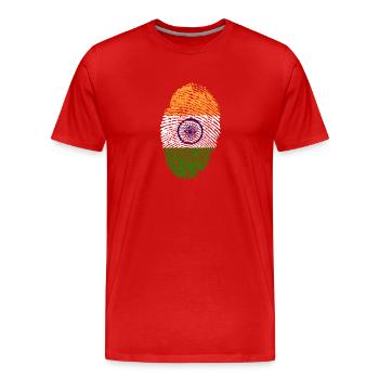 Fingerprint - India - Men's Premium Organic T-Shirt - red - Front - Damien (186cm)