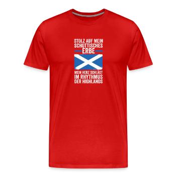 Scots Scottish Scotland - Men's Premium Organic T-Shirt - red - Front - Damien (186cm)