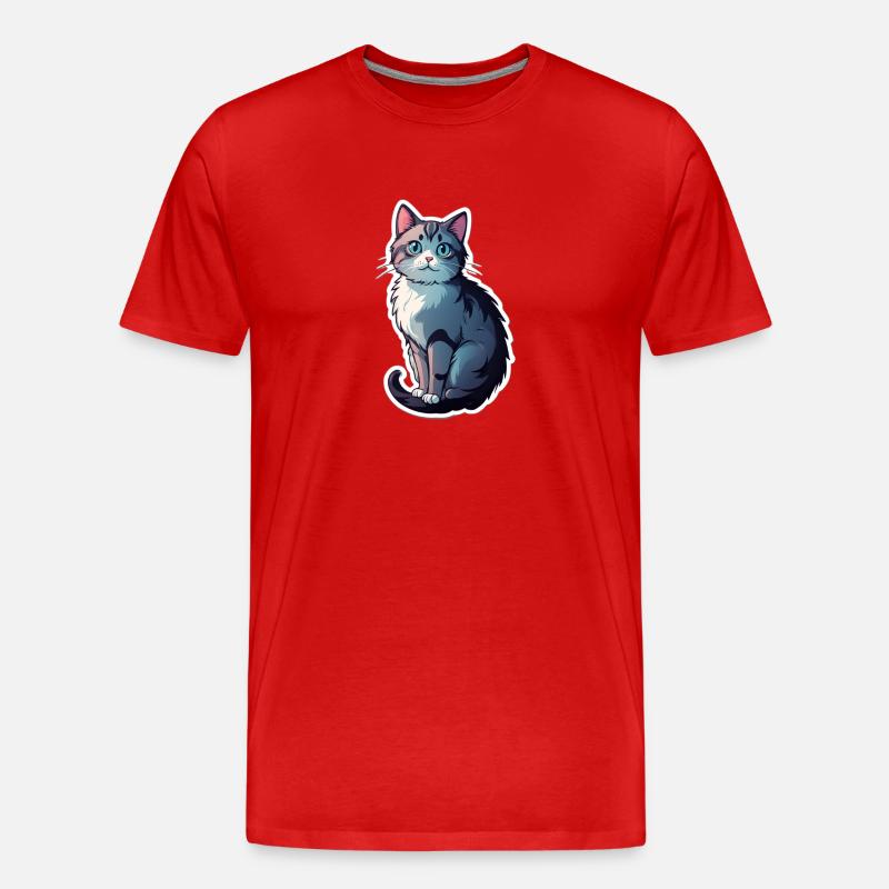 Cute cat - Männer Premium Bio T-Shirt - Rot