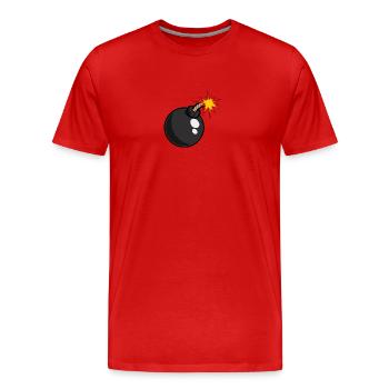 Bombe Shirt - Männer Premium Bio T-Shirt - Rot - Vorne - Damien (186cm)
