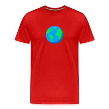 Globus Weltkugel Welt Erde Planet Kontinent Ozean - Männer Premium Bio T-Shirt - Rot - Vorne - Damien (186cm)