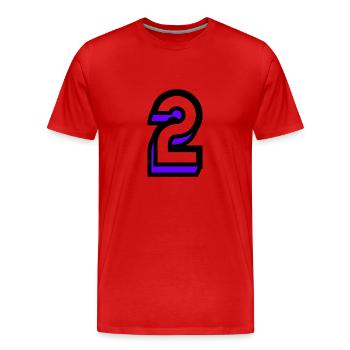2. 2 JAHRE. 2. JUBILÄUM. GEBURTSTAG 2 JAHRE. 2 - Männer Premium Bio T-Shirt - Rot - Vorne - Damien (186cm)