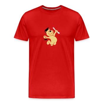 diploma bear (3f) - Men's Premium Organic T-Shirt - red - Front - Damien (186cm)