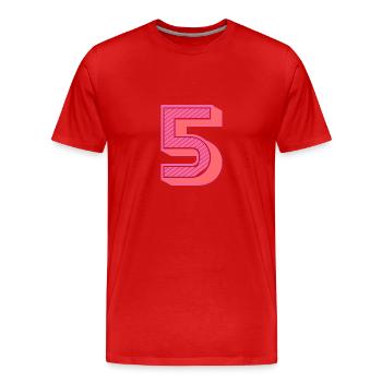 5. 5 JAHRE. 5. JAHRESTAG. 5-JÄHRIGES JUBILÄUM - Männer Premium Bio T-Shirt - Rot - Vorne - Damien (186cm)