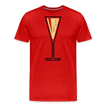Glass Of Sparkling Wine (Funnel / Closed / 2C) - Men's Premium Organic T-Shirt - red - Front - Damien (186cm)
