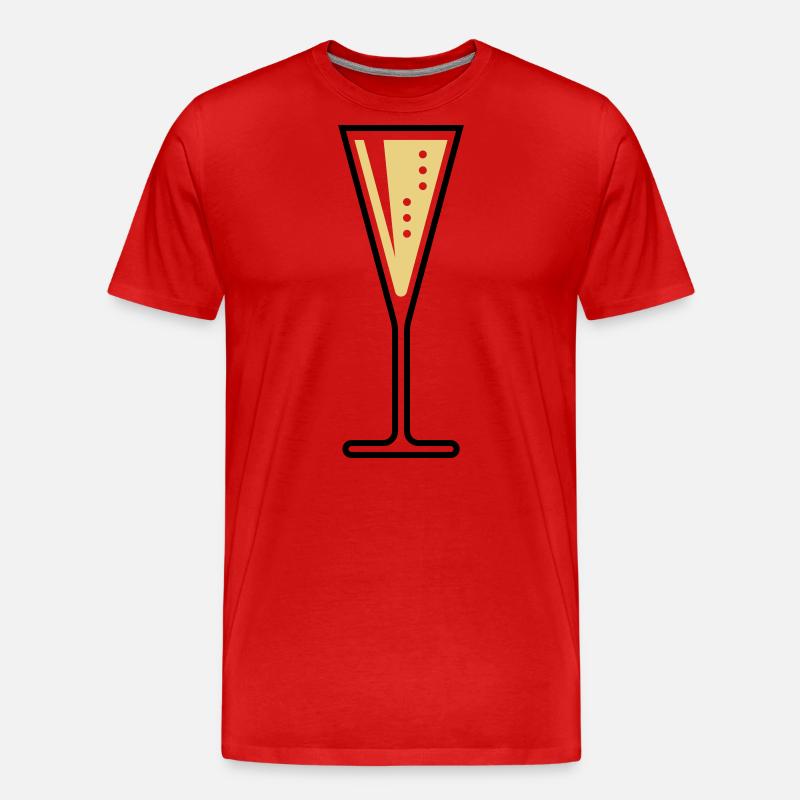 Sektglas (Sekt / Trichter / Zu / 2C) - Männer Premium Bio T-Shirt - Rot