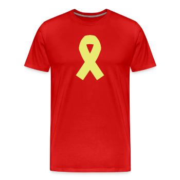 Ruban jaune - T-shirt bio Premium Homme - rouge - Devant - Damien (186cm)