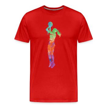 Basketball Girl Dunking Basketball Féminin Basketball Girl - T-shirt bio Premium Homme - rouge - Devant - Damien (186cm)