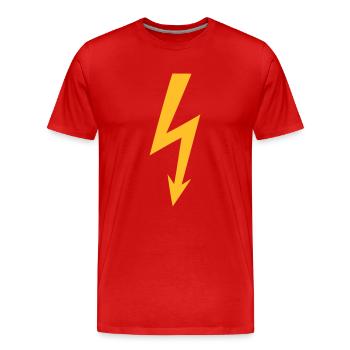 Blitz - Männer Premium Bio T-Shirt - Rot - Vorne - Damien (186cm)
