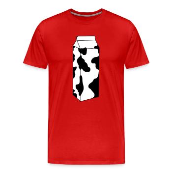 Lait - T-shirt bio Premium Homme - rouge - Devant - Damien (186cm)