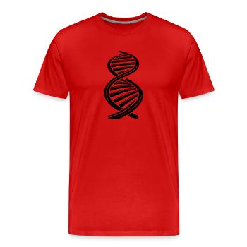 DNA-Strang Nukleotiden Kette zwei Einzelsträngen - Männer Premium Bio T-Shirt - Rot - Vorne - Damien (186cm)