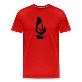Planche à voile Voile, Voile, Eau, Vent et voiles - T-shirt bio Premium Homme - rouge - Devant - Damien (186cm)