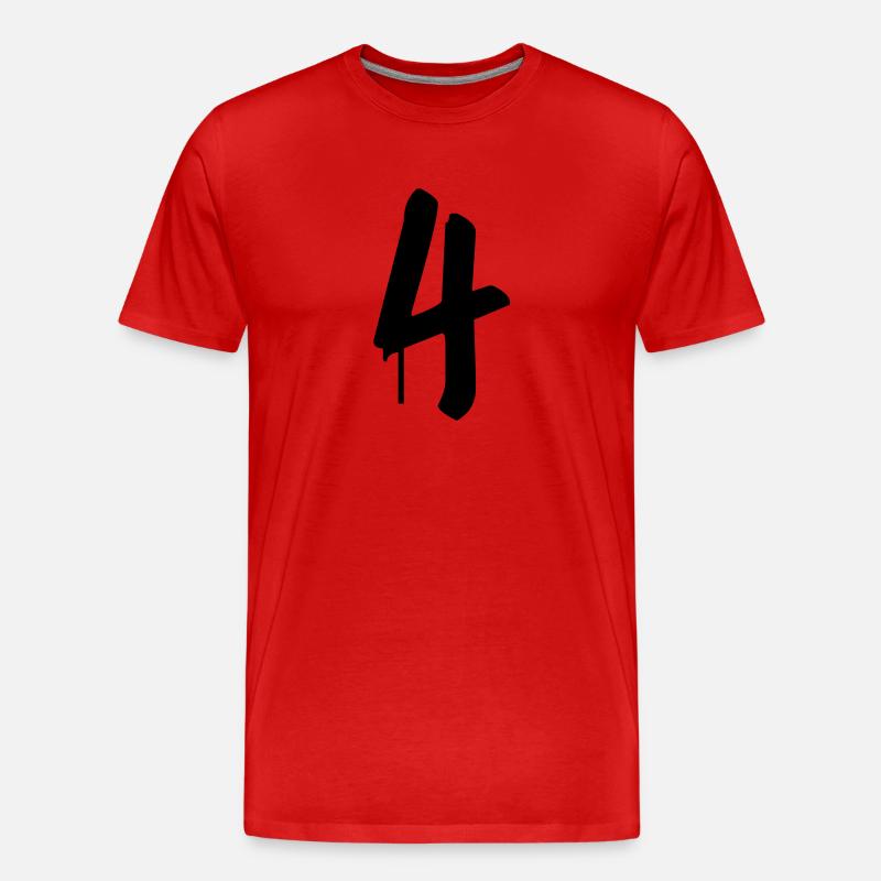 Graffiti : 4 - Männer Premium Bio T-Shirt - Rot