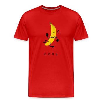Cool Banana - T-shirt bio Premium Homme - rouge - Devant - Damien (186cm)