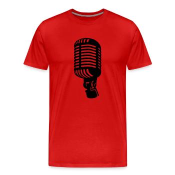 Microphone - Men's Premium Organic T-Shirt - red - Front - Damien (186cm)