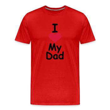 I love my dad - Männer Premium Bio T-Shirt - Rot - Vorne - Damien (186cm)