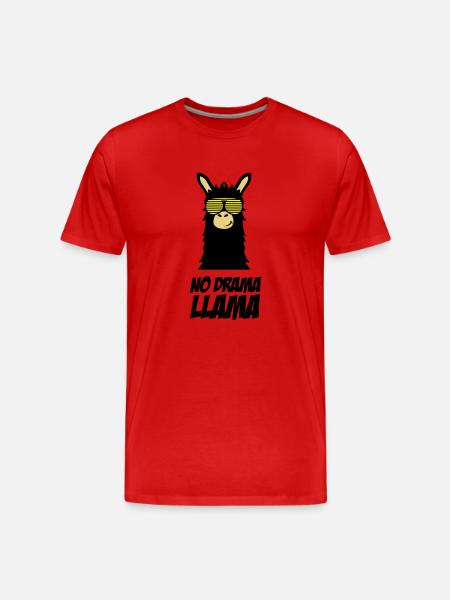 drama_llama_002 - Männer Premium Bio T-Shirt - Rot