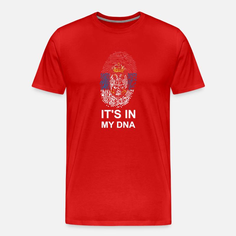 Serbien DNA - Männer Premium Bio T-Shirt - Rot