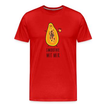 Papaya Smoothie - Männer Premium Bio T-Shirt - Rot - Vorne - Damien (186cm)